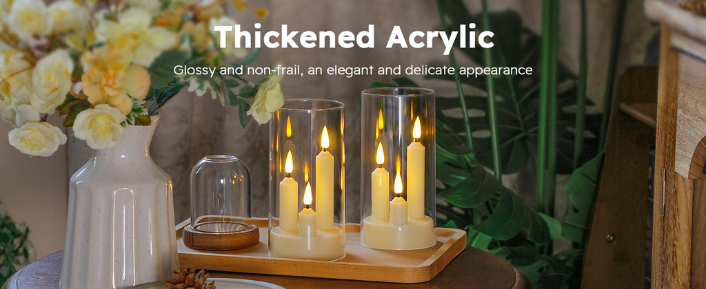 Bougies LED sans flamme avec abat-jour transparent