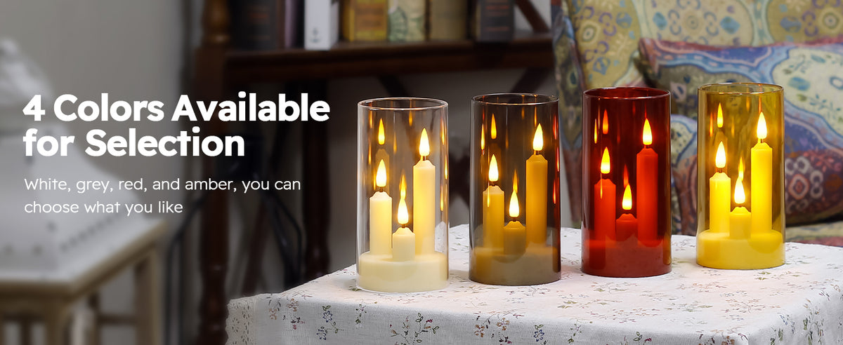 Bougies LED sans flamme avec abat-jour transparent
