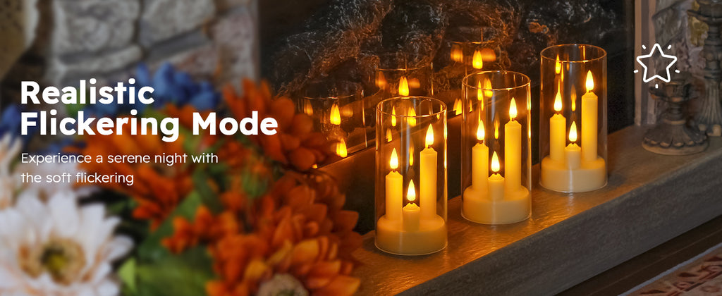 Bougies LED sans flamme avec abat-jour transparent