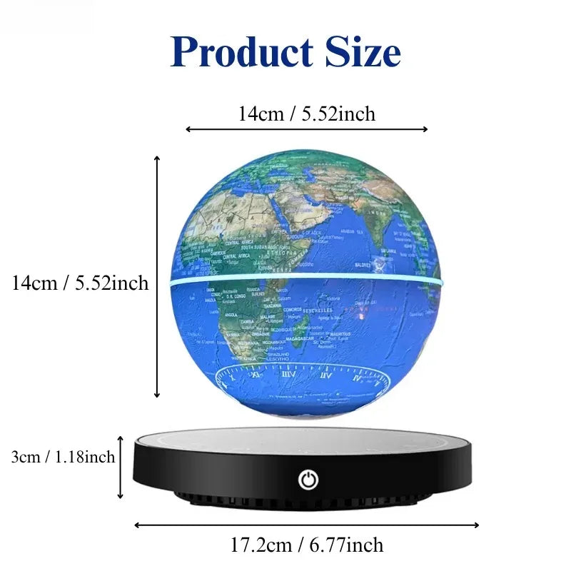 Globe Terrestre Lévitant LED – Rotation 360°, Décoration Bureau et Cadeau Original