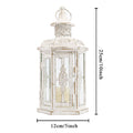 Lanterne Bougeoir Décorative en Métal et Verre – Blanc et Or