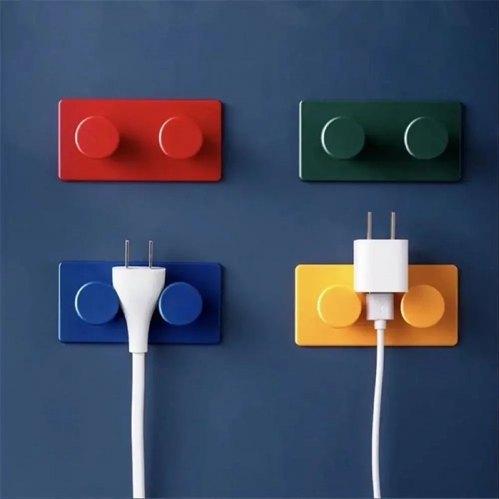 Lot de 4 crochets muraux colorés – Fixation adhésive