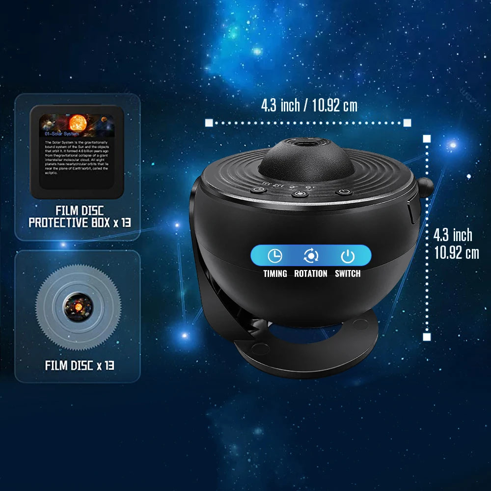 Projecteur Galaxie Planétarium 13 en 1 – Veilleuse LED Étoiles pour Chambre Enfant