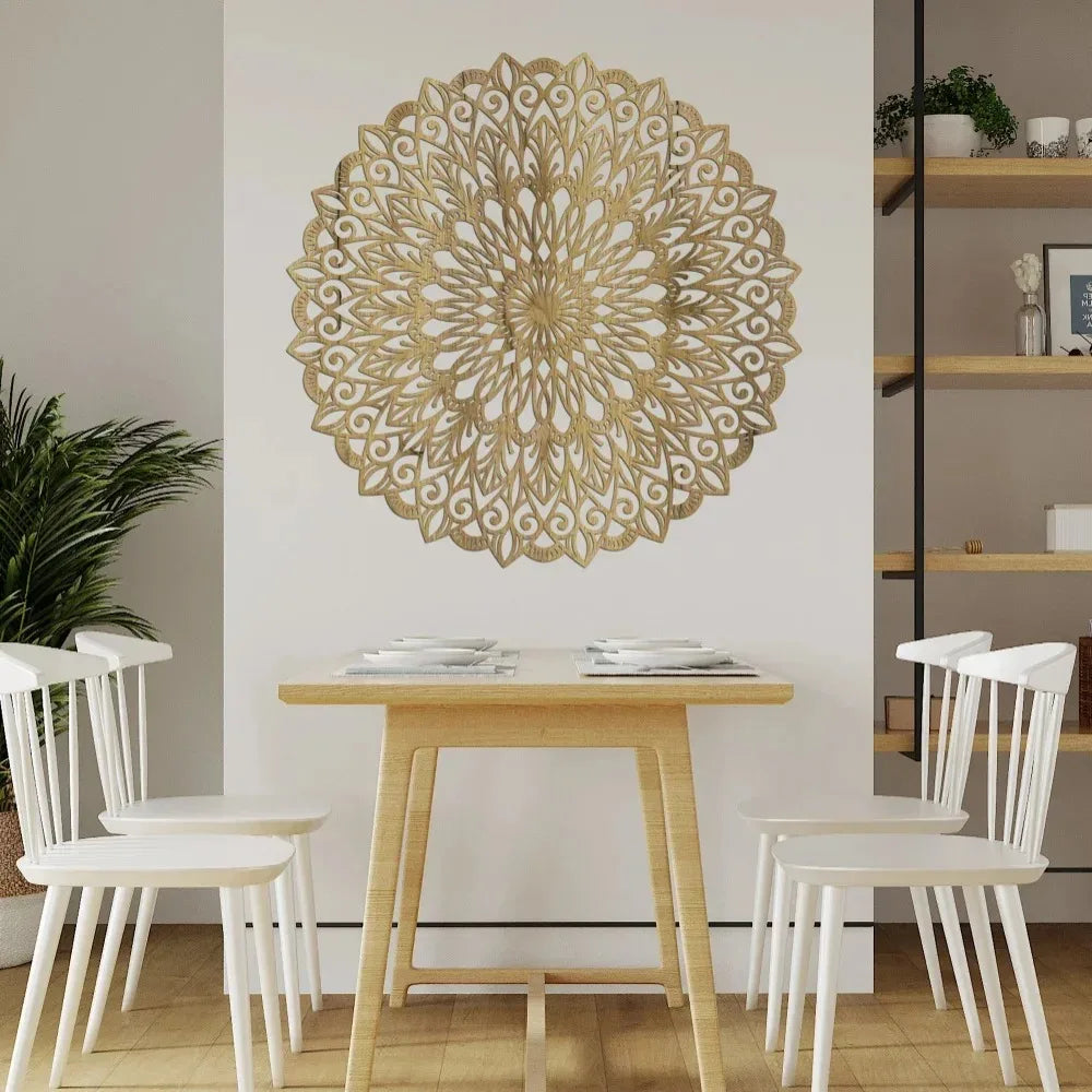 Décoration murale mandala en métal – Design élégant