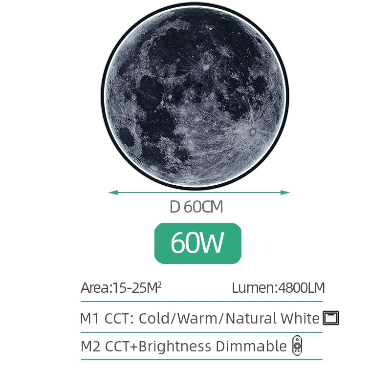 Lampe Murale Lune LED – Télécommande & Dimmable