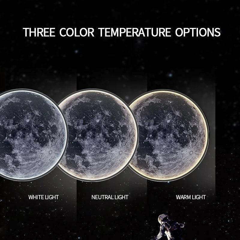 Lampe Murale Lune LED – Télécommande & Dimmable