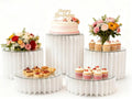 Lot de 5 présentoirs blancs pour buffet et décoration