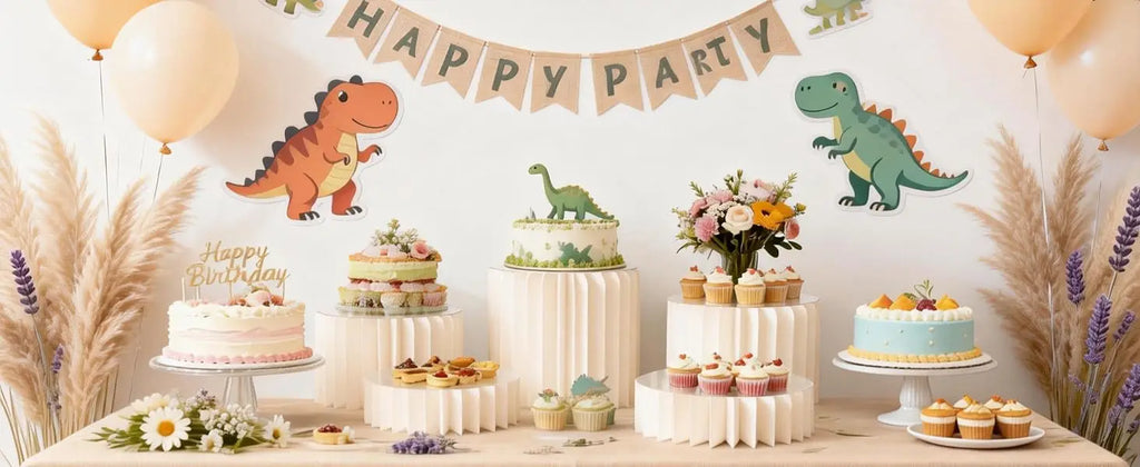 Lot de 5 présentoirs blancs pour buffet et décoration