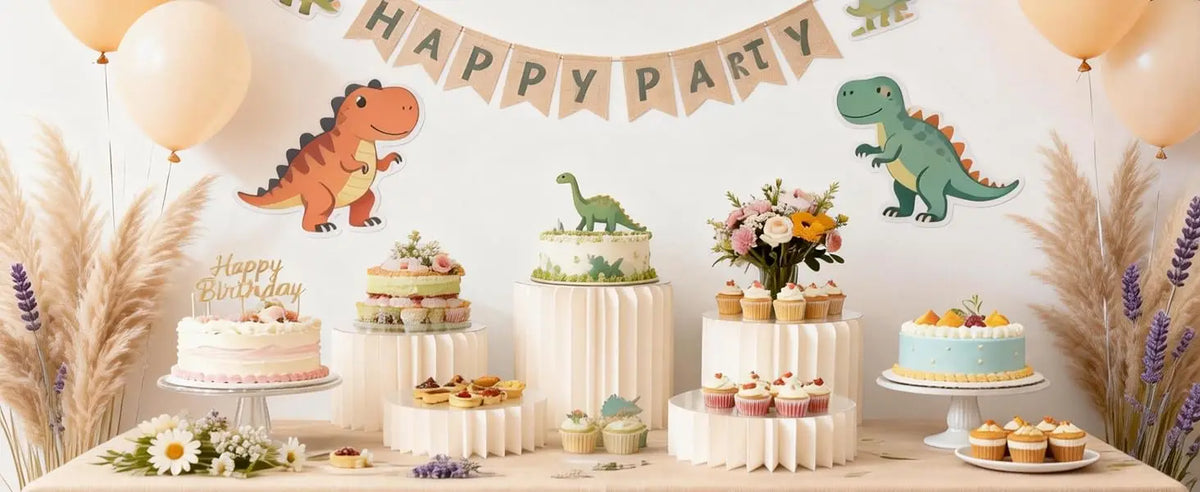 Lot de 5 présentoirs blancs pour buffet et décoration