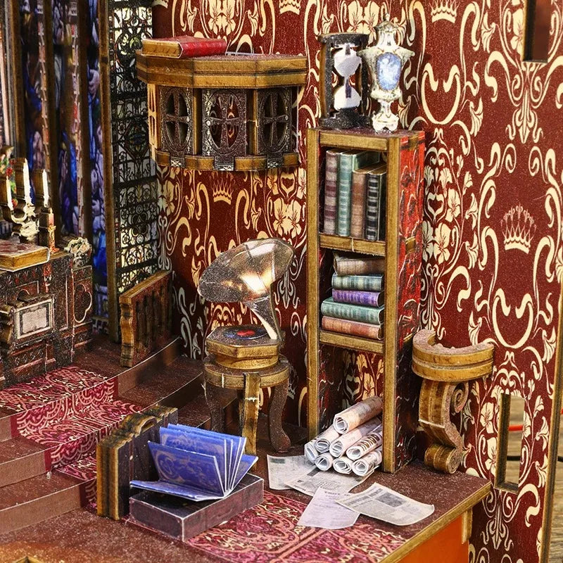 Maison miniature à assembler – Décoration pour bibliothèque