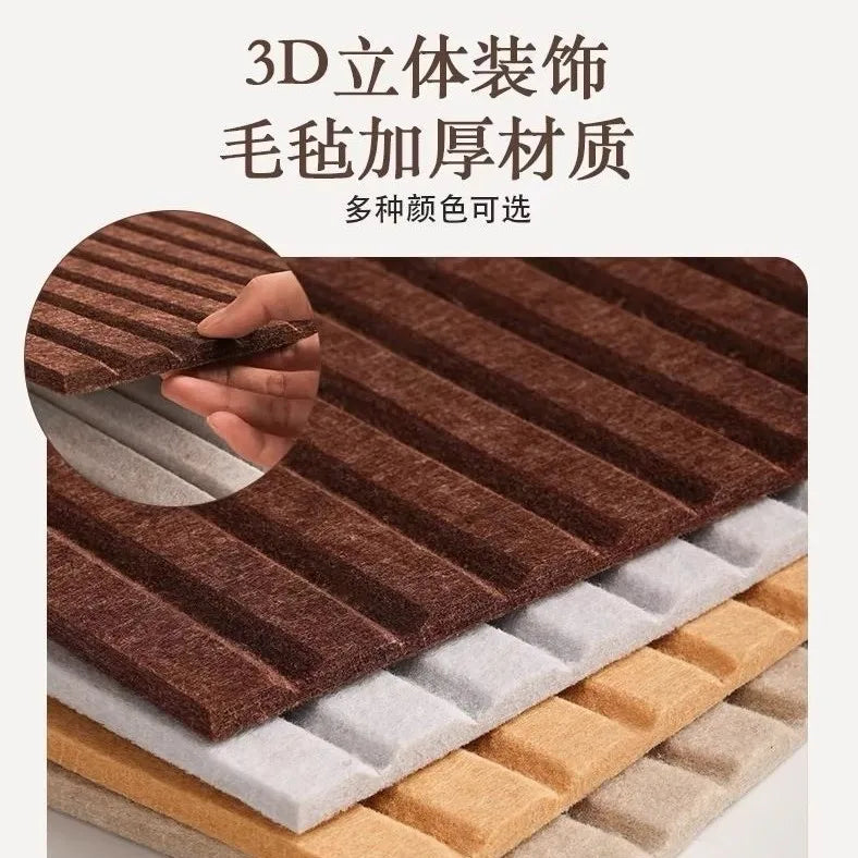 Lot de 6 panneaux muraux décoratifs et acoustiques – 60 × 30 cm