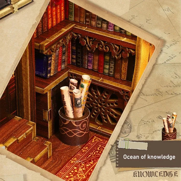 Maison miniature à assembler – Décoration pour bibliothèque