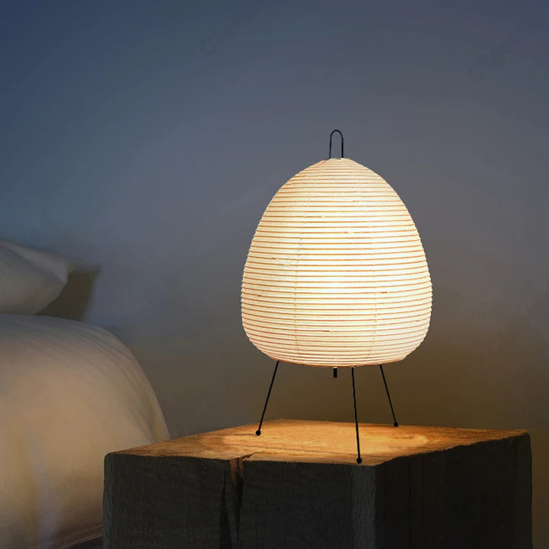 Lampe de table japonaise – Papier de riz & trépied