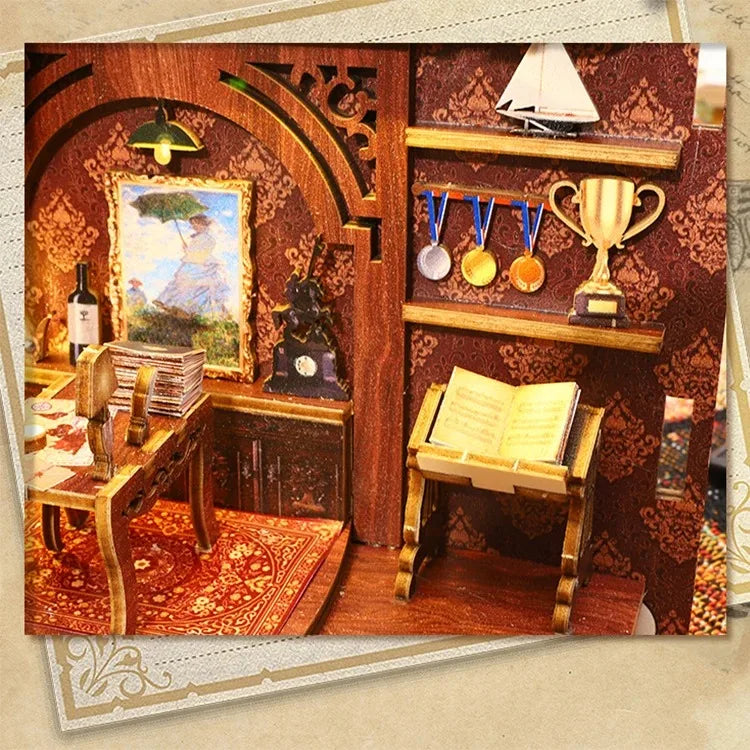 Maison miniature à assembler – Décoration pour bibliothèque