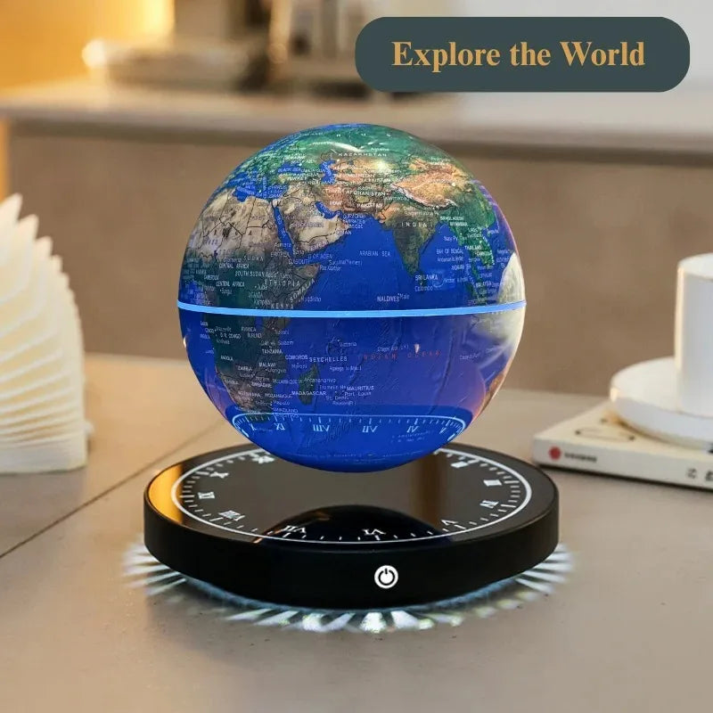 Globe Terrestre Lévitant LED – Rotation 360°, Décoration Bureau et Cadeau Original