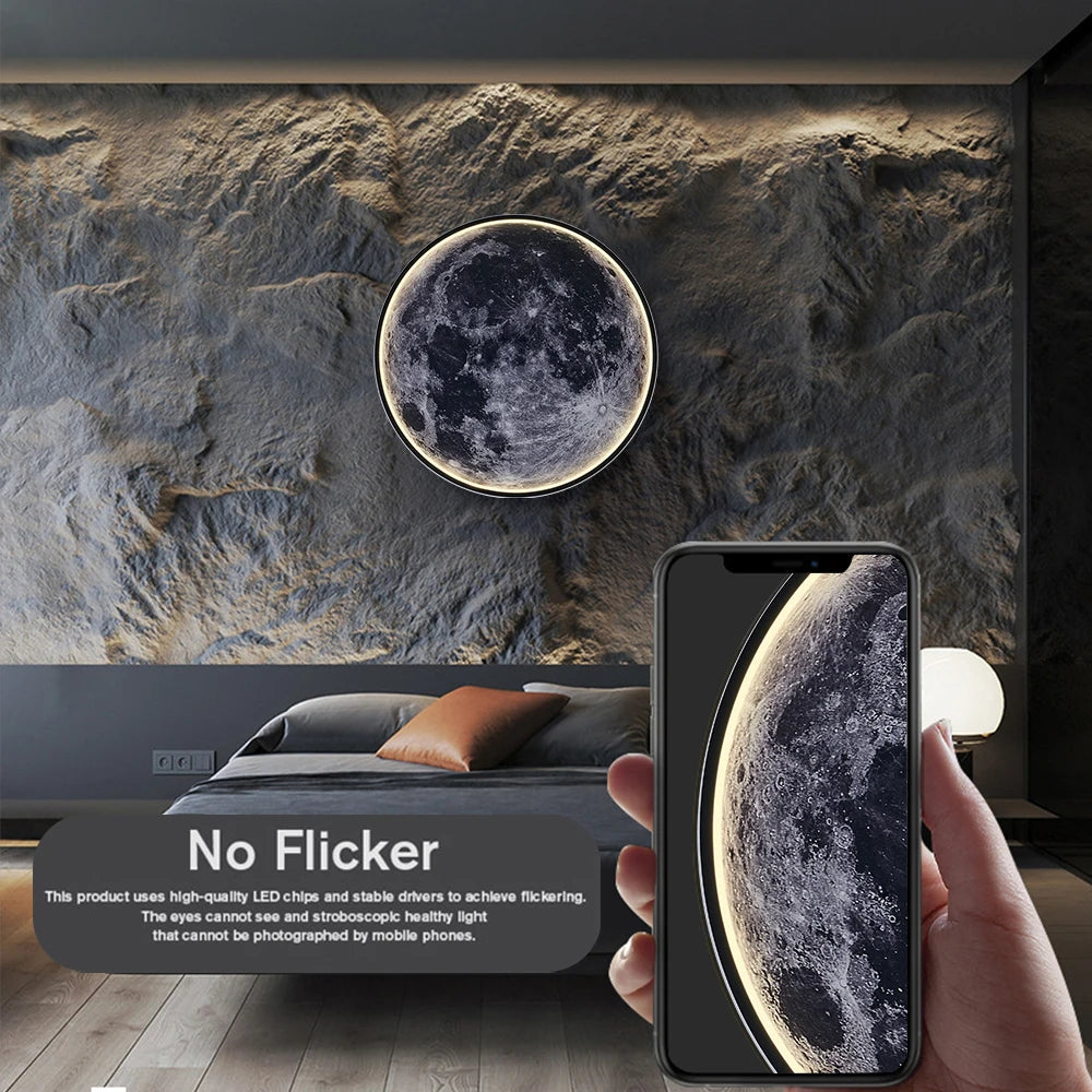 Lampe Murale Lune LED – Télécommande & Dimmable