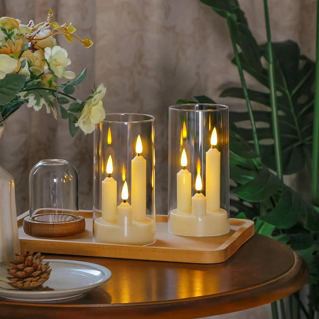 Bougies LED sans flamme avec abat-jour transparent