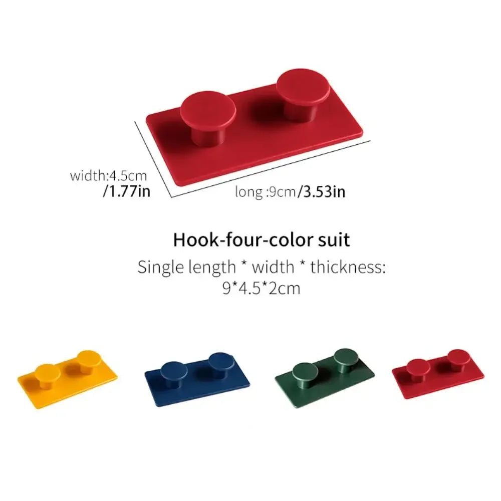 Lot de 4 crochets muraux colorés – Fixation adhésive