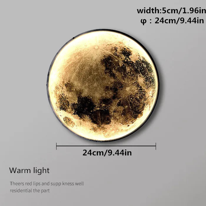 Applique murale lune 3D LED