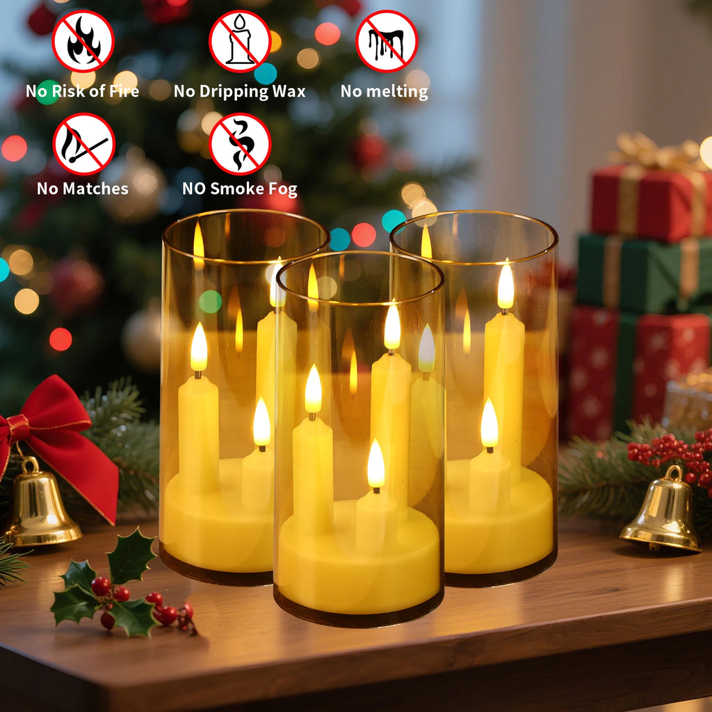 Bougies LED sans flamme avec abat-jour transparent