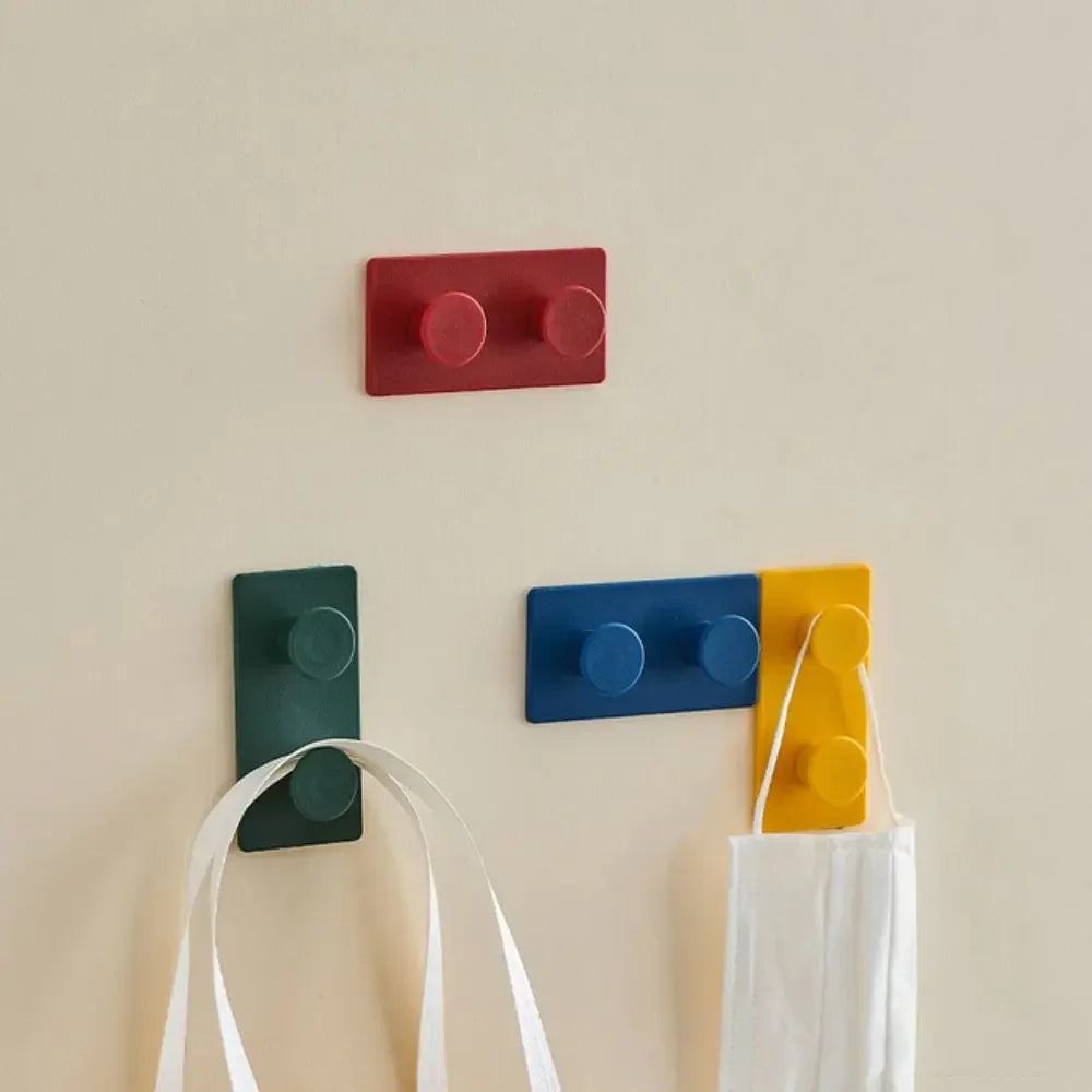 Lot de 4 crochets muraux colorés – Fixation adhésive