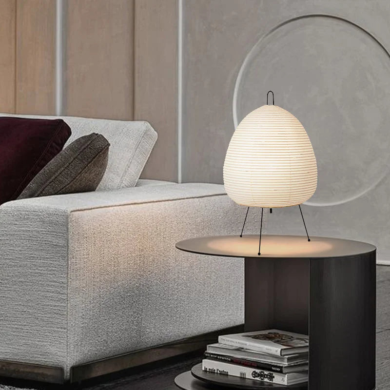 Lampe de table japonaise – Papier de riz & trépied