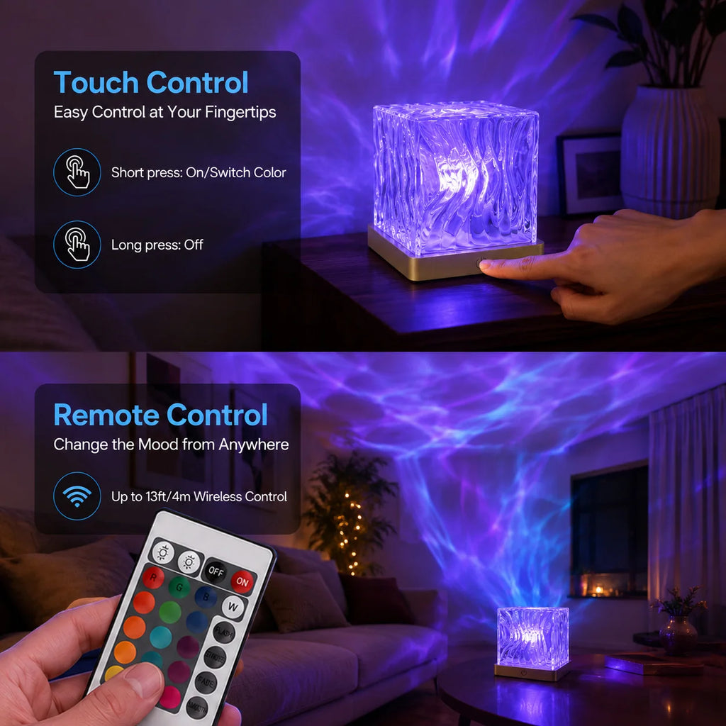 Projecteur Aurora & vagues – Lampe d'ambiance 16 couleurs