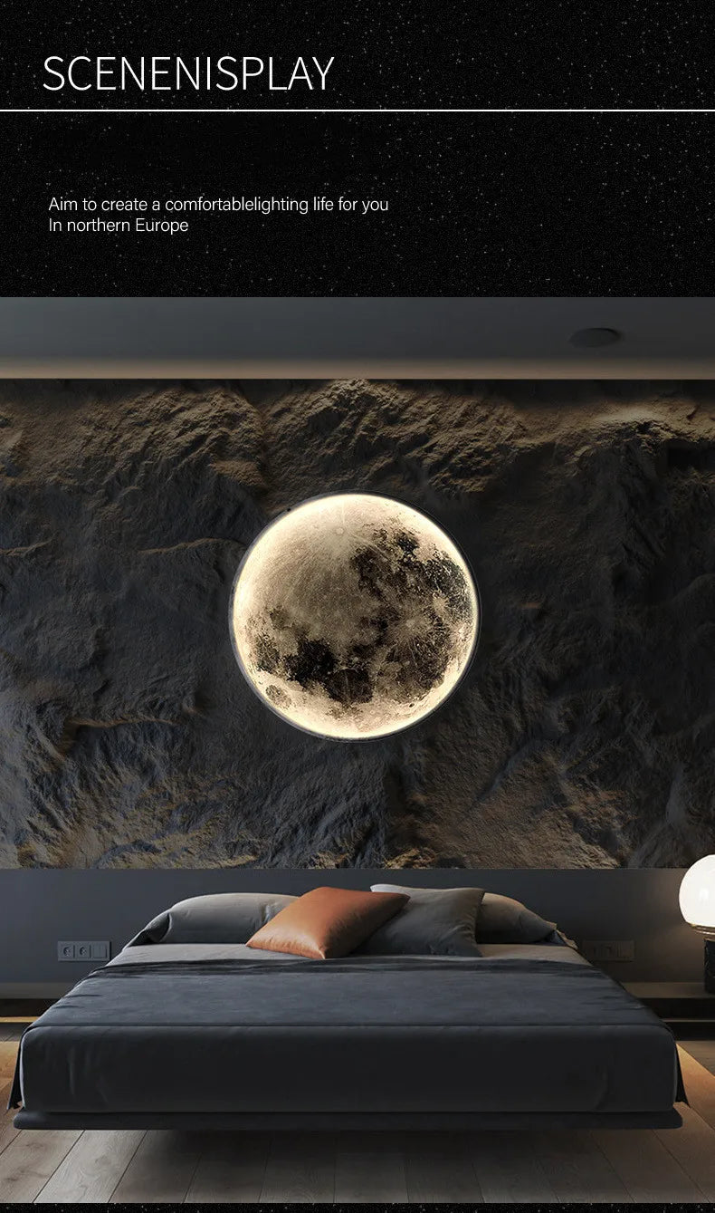 Applique murale lune 3D LED