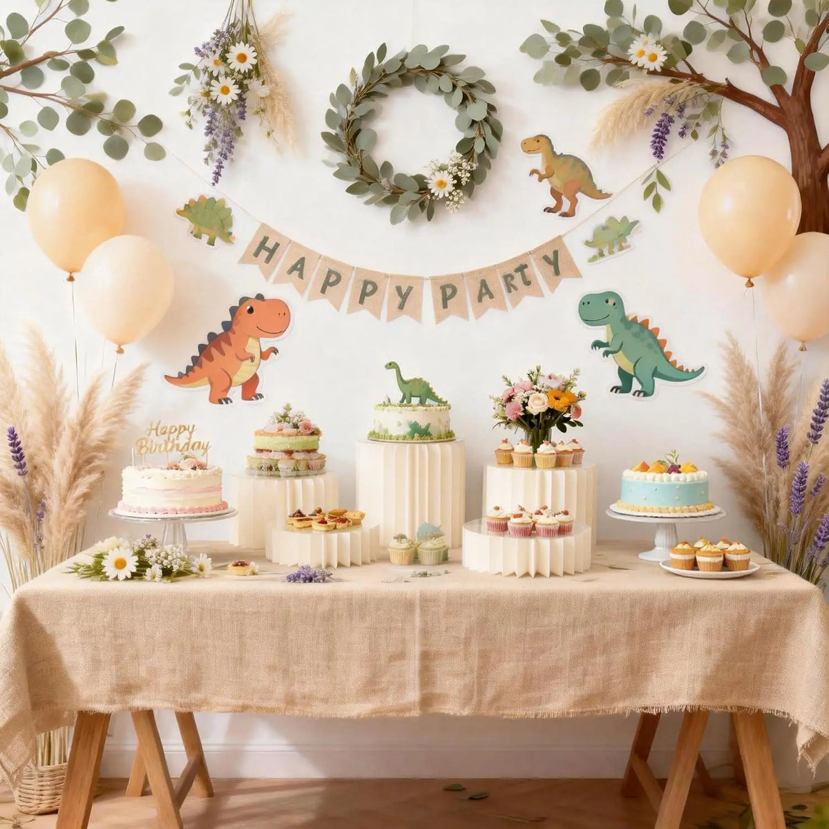 Lot de 5 présentoirs blancs pour buffet et décoration