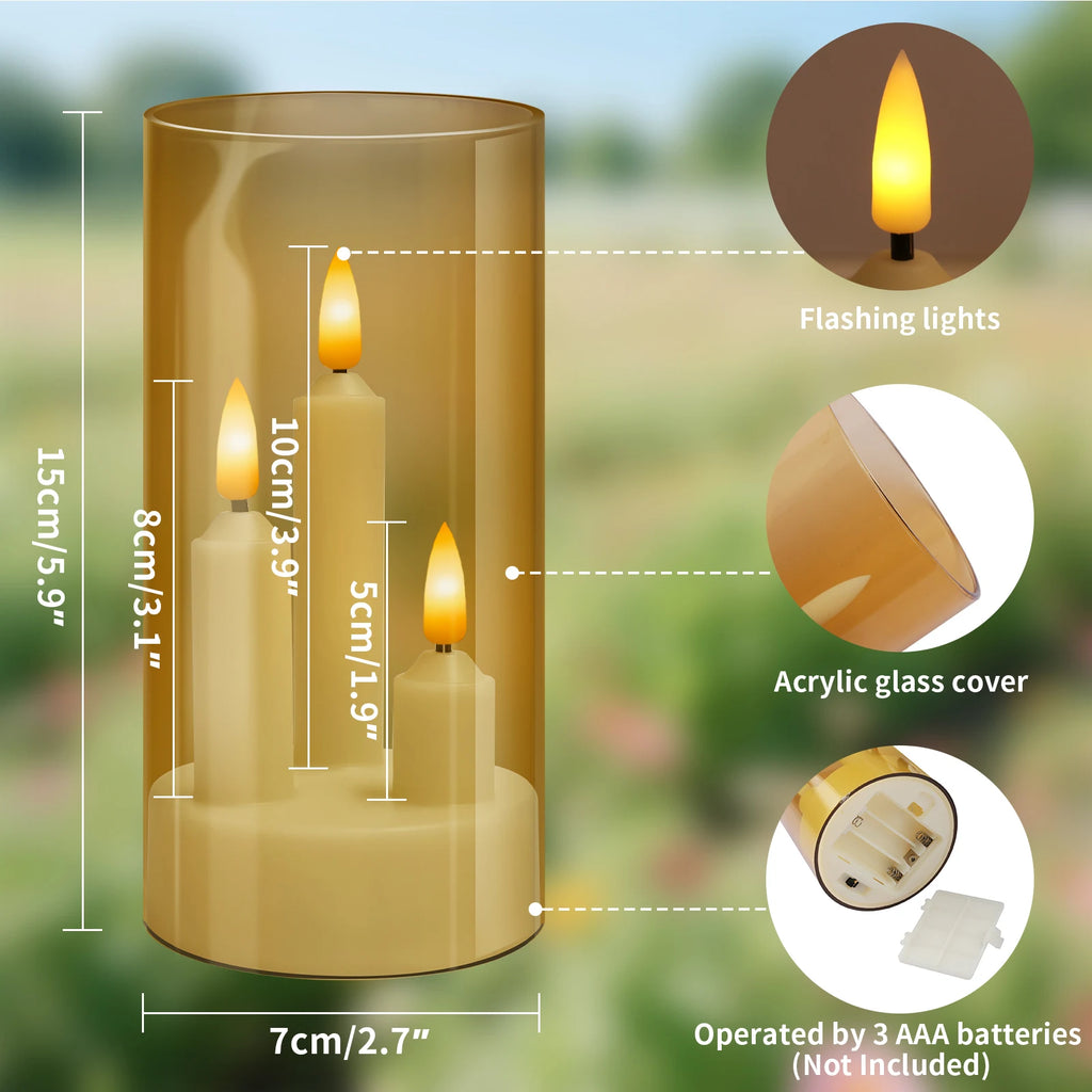 Bougies LED sans flamme avec abat-jour transparent