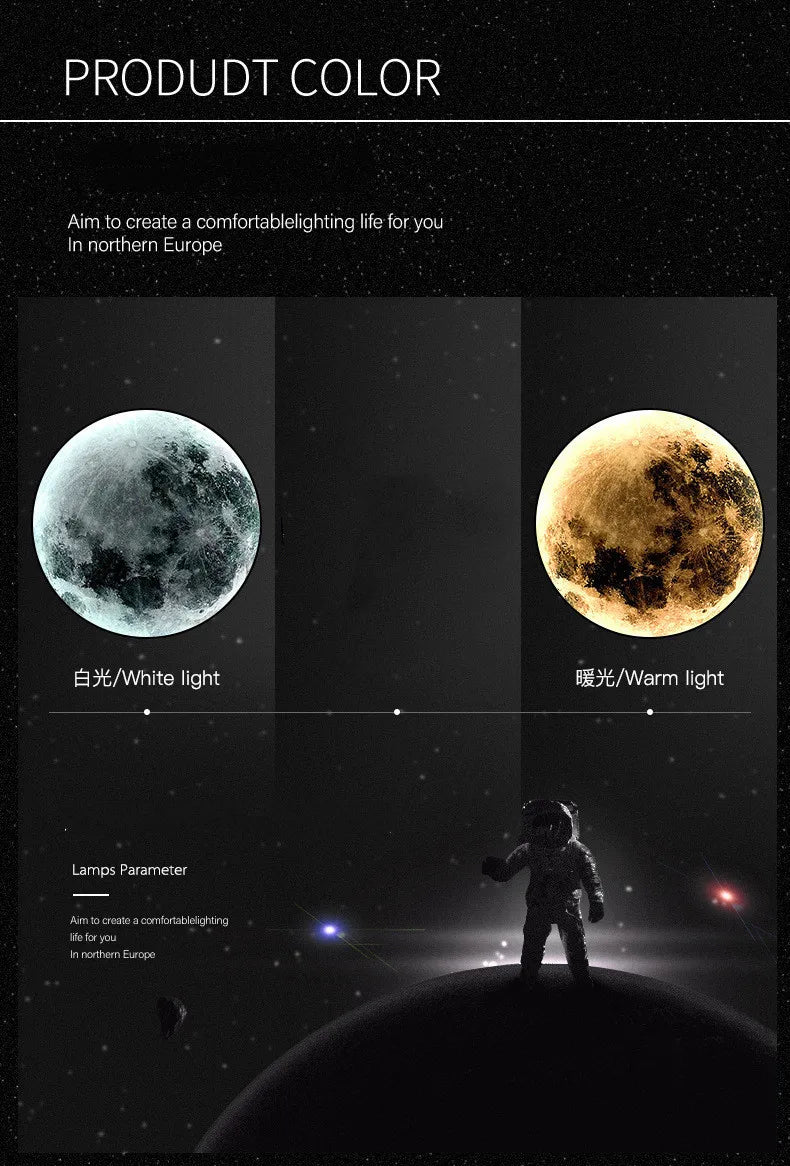 Applique murale lune 3D LED
