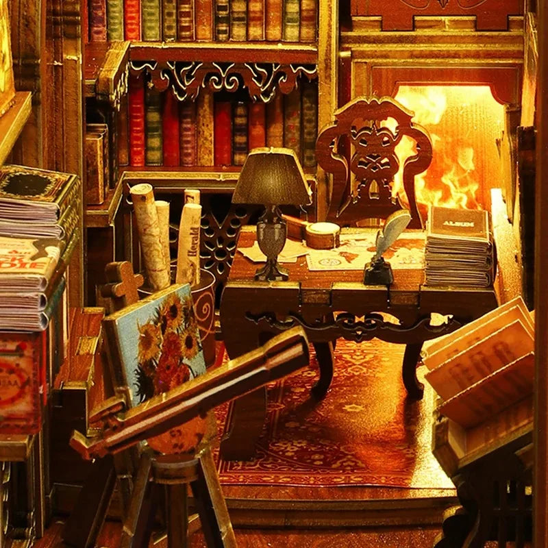 Maison miniature à assembler – Décoration pour bibliothèque