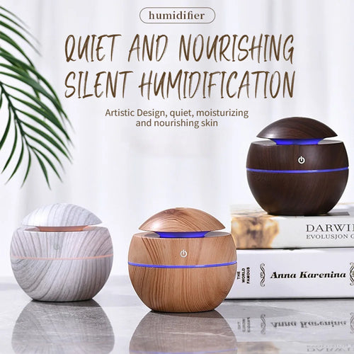 Desktop Mini Personal Ultrasonic Humidifier Aromatherapy with Colorful LED Night Light, Office, Bedroom, Dorm Room, USB Power