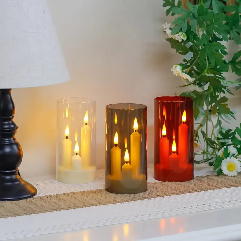 Bougies LED sans flamme avec abat-jour transparent