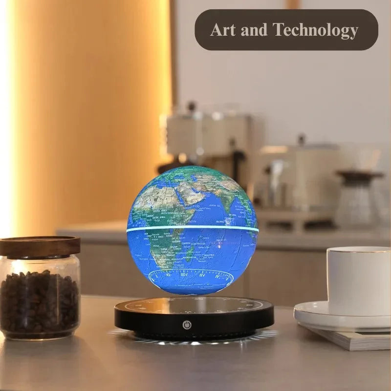 Globe Terrestre Lévitant LED – Rotation 360°, Décoration Bureau et Cadeau Original