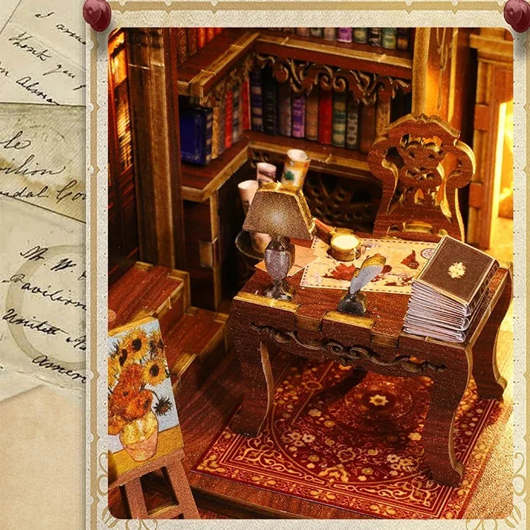 Maison miniature à assembler – Décoration pour bibliothèque