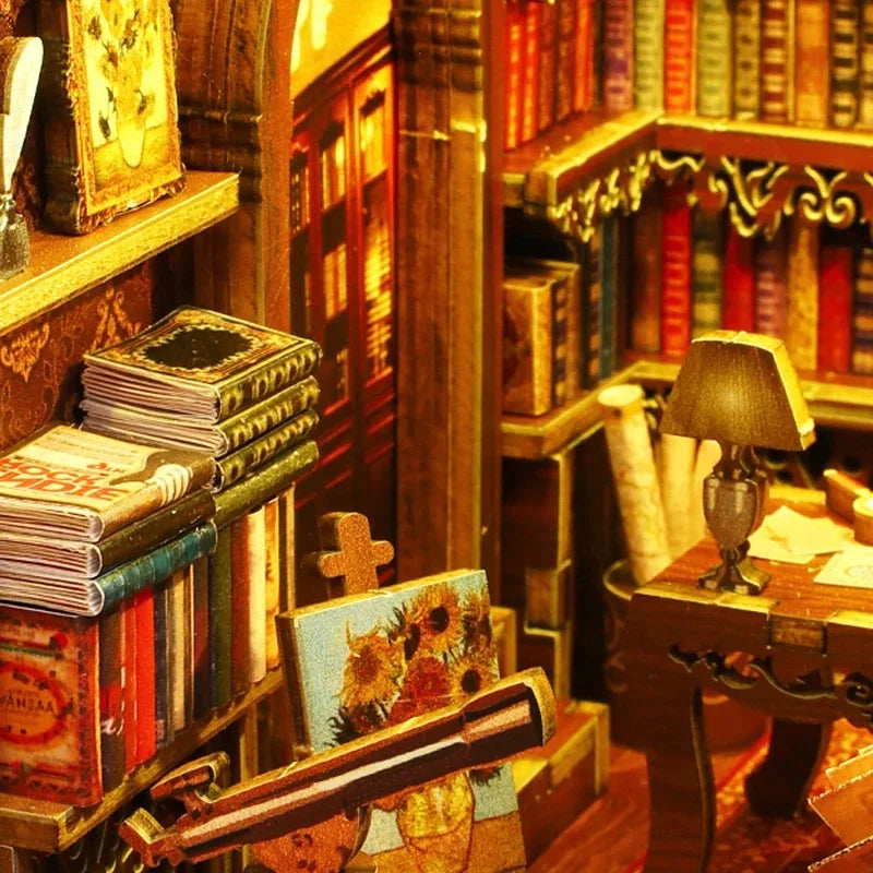 Maison miniature à assembler – Décoration pour bibliothèque