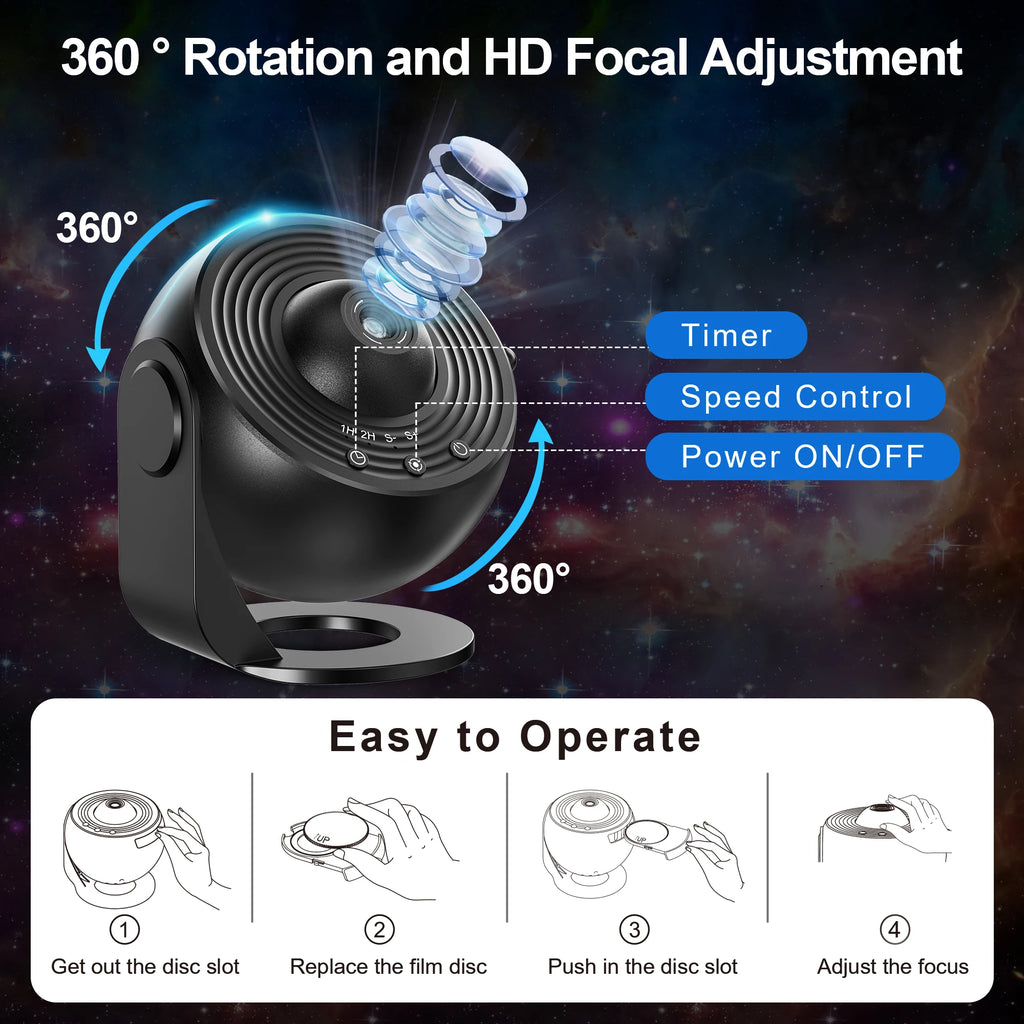 Projecteur Galaxie Planétarium 13 en 1 – Veilleuse LED Étoiles pour Chambre Enfant