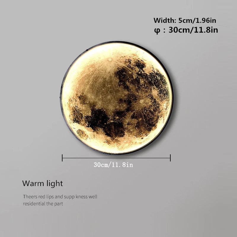 Applique murale lune 3D LED