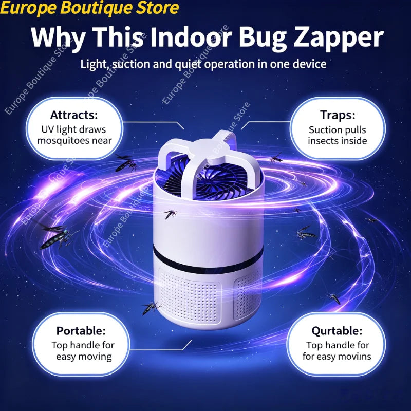 Silent Suction Mosquito Repellent Lamp Indoor Baby Safe Mosquito Killer Light Suitable for Bedroom Household Summer Use