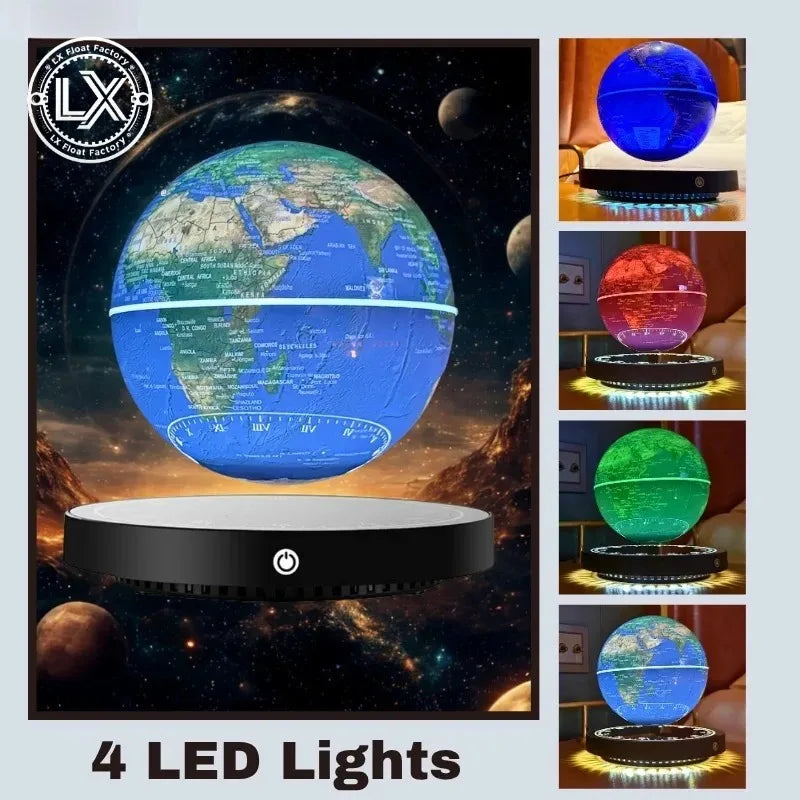 Globe Terrestre Lévitant LED – Rotation 360°, Décoration Bureau et Cadeau Original
