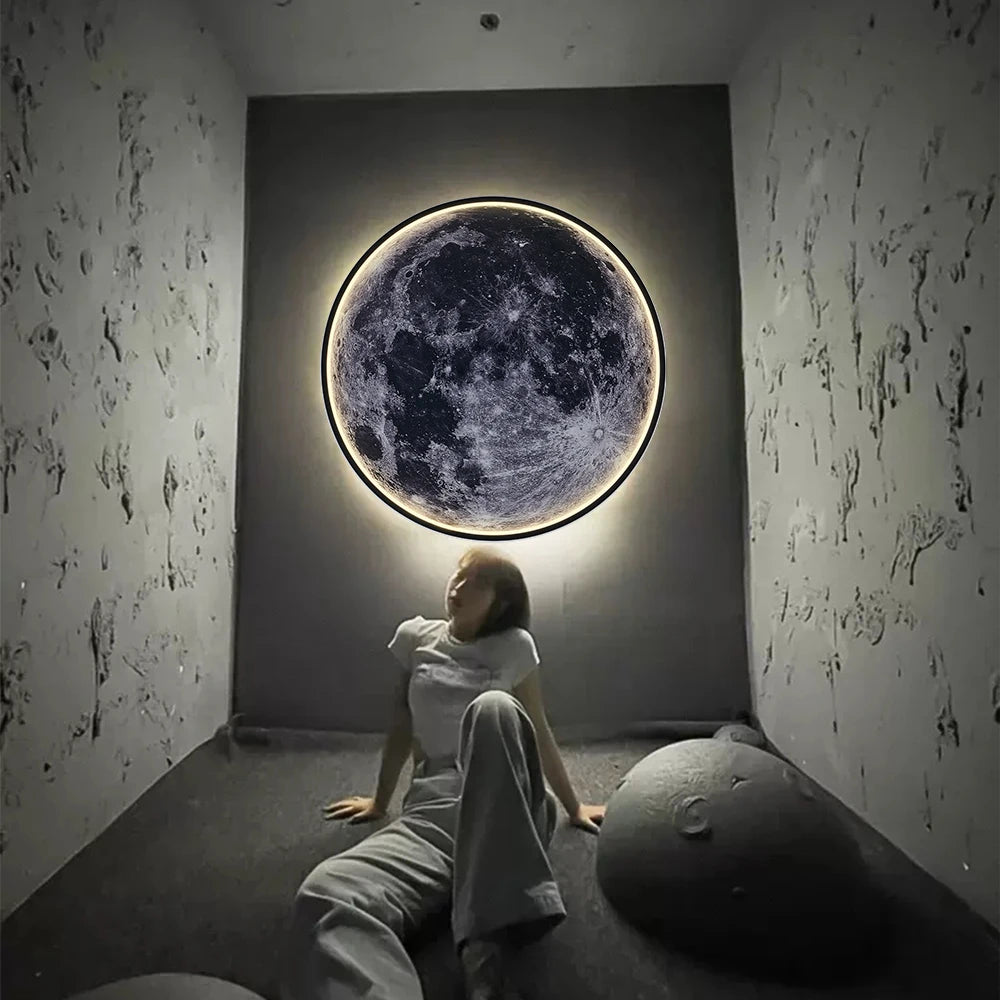 Lampe Murale Lune LED – Télécommande & Dimmable