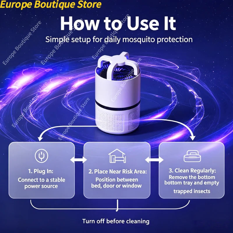Silent Suction Mosquito Repellent Lamp Indoor Baby Safe Mosquito Killer Light Suitable for Bedroom Household Summer Use
