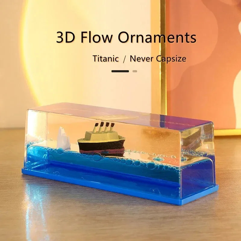 Bateau flottant dans une bouteille décorative