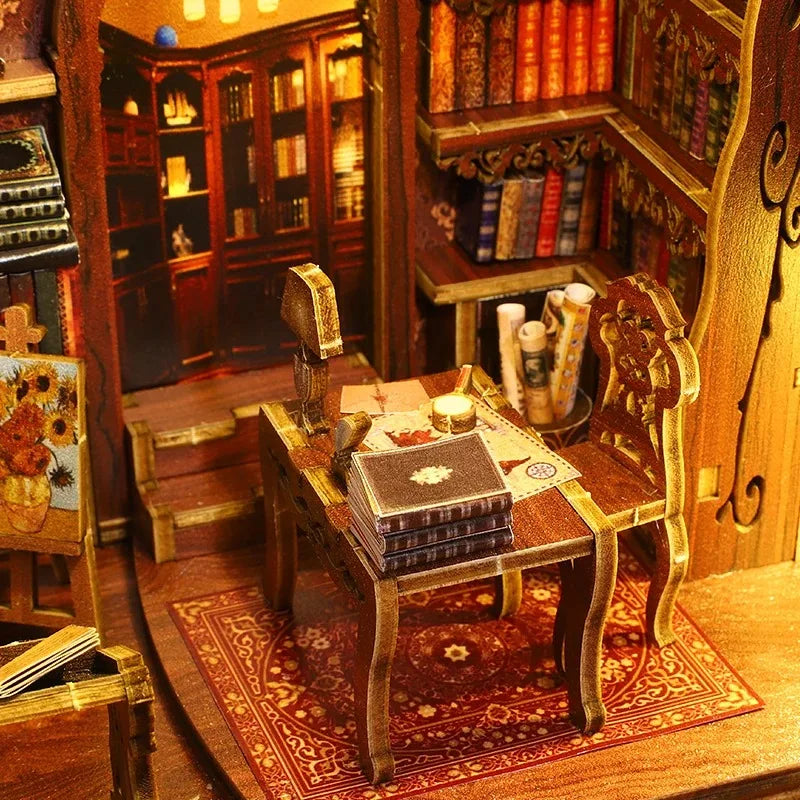 Maison miniature à assembler – Décoration pour bibliothèque