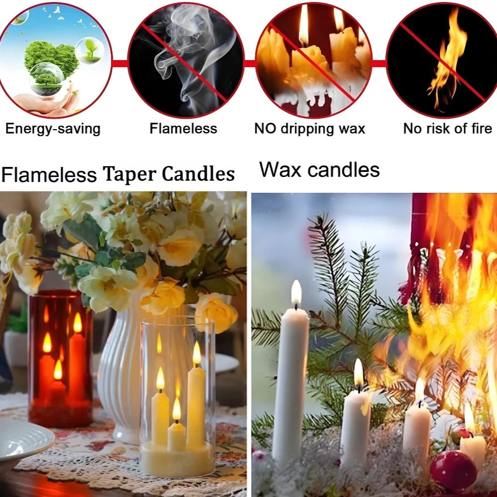 Bougies LED sans flamme avec abat-jour transparent