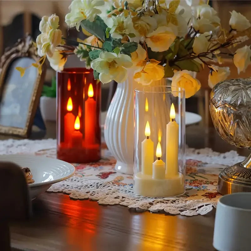Bougies LED sans flamme avec abat-jour transparent