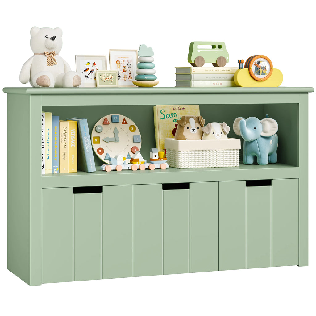 Meuble de rangement pour jouets avec roulettes – 3 tiroirs, 102x33x62 cm
