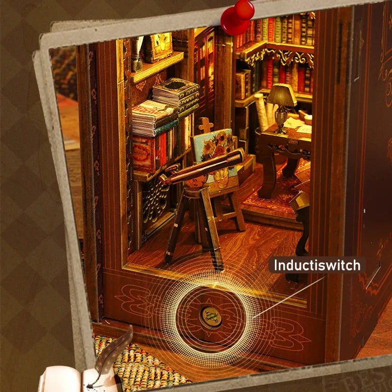 Maison miniature à assembler – Décoration pour bibliothèque