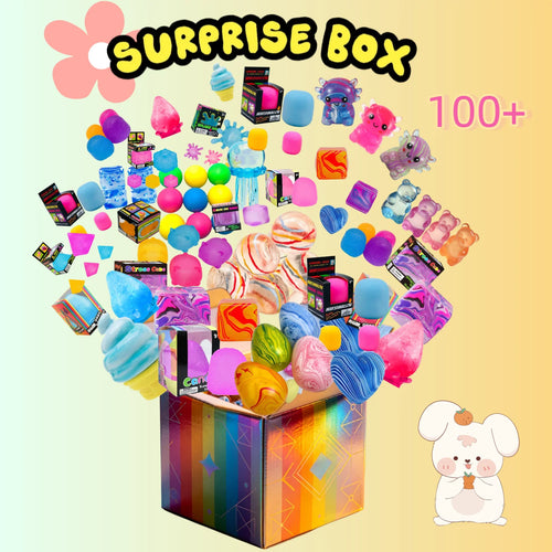 Boîte Surprise 100+ Figurines Squishy – Jouets Anti-Stress Mystère